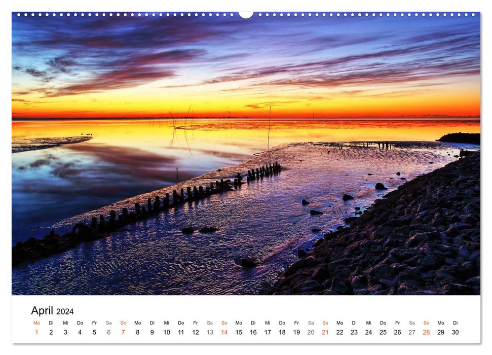North Sea resort of Wremen - beach impressions (CALVENDO Premium Wall Calendar 2024) 