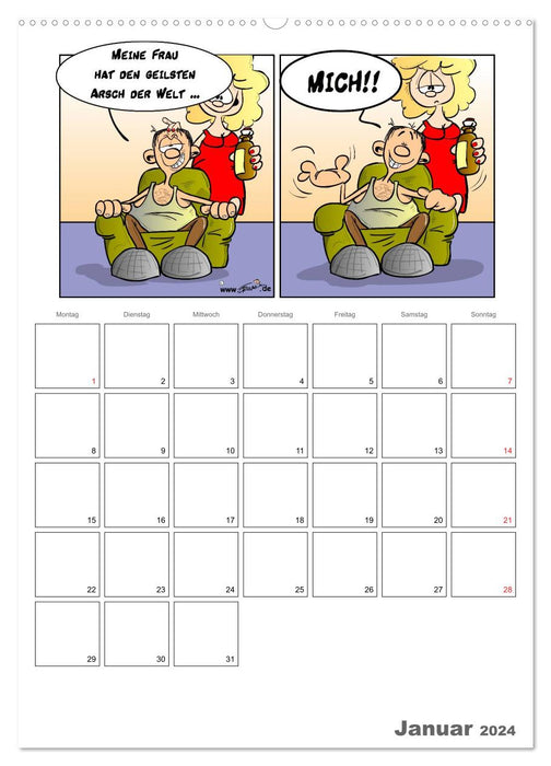 Trumix Cartoons - Sayings Knocker (CALVENDO Premium Wall Calendar 2024) 