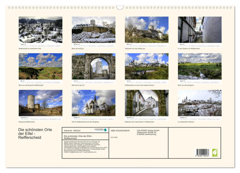 The most beautiful places in the Eifel - Reifferscheid (CALVENDO wall calendar 2024) 