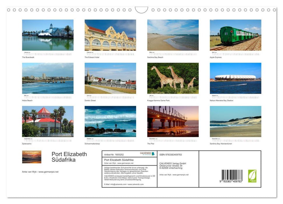 Port Elizabeth - South Africa - Impressions of a city in pictures (CALVENDO wall calendar 2024) 