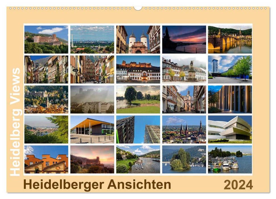 Heidelberg Views - Heidelberger Ansichten (CALVENDO Wandkalender 2024)