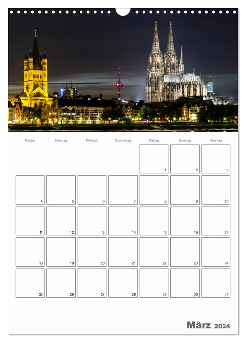 Night in German cities (CALVENDO wall calendar 2024) 