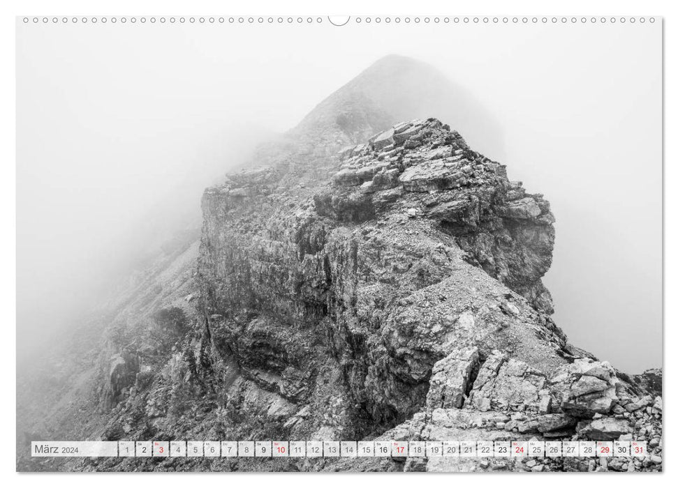 Mountain Pixels Rêves de montagne noirs et blancs (Calvendo Wall Calendar 2024) 