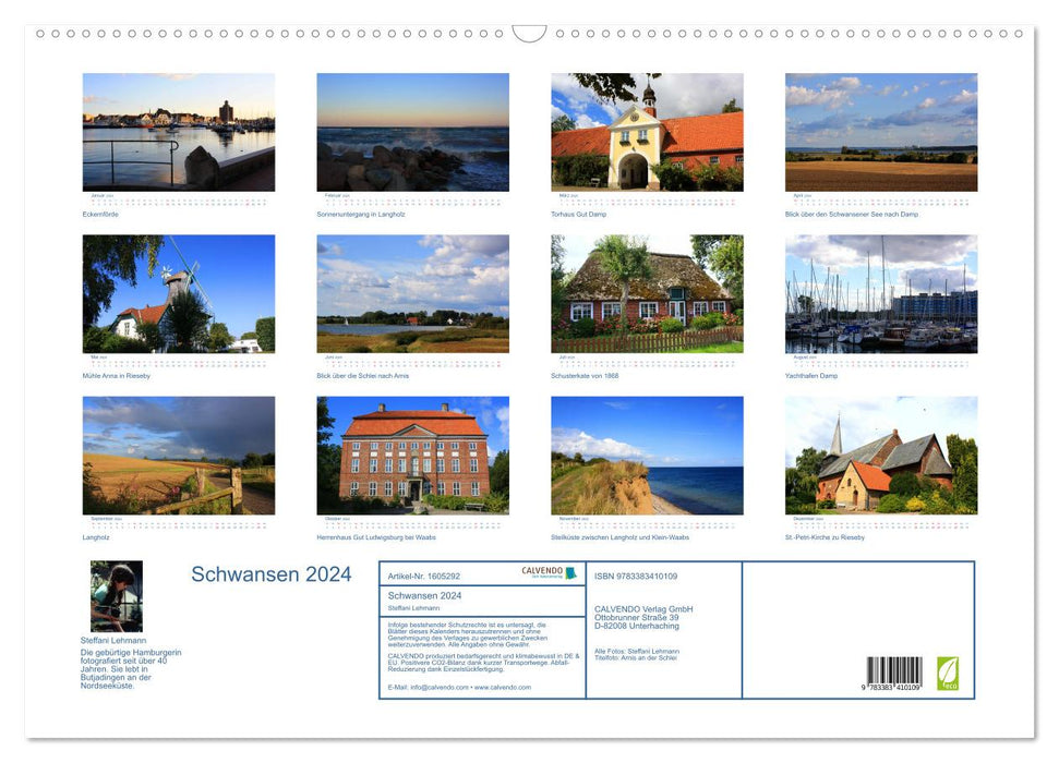 Schwansen 2024. Impressions entre le Schlei et la mer Baltique (calendrier mural CALVENDO 2024) 