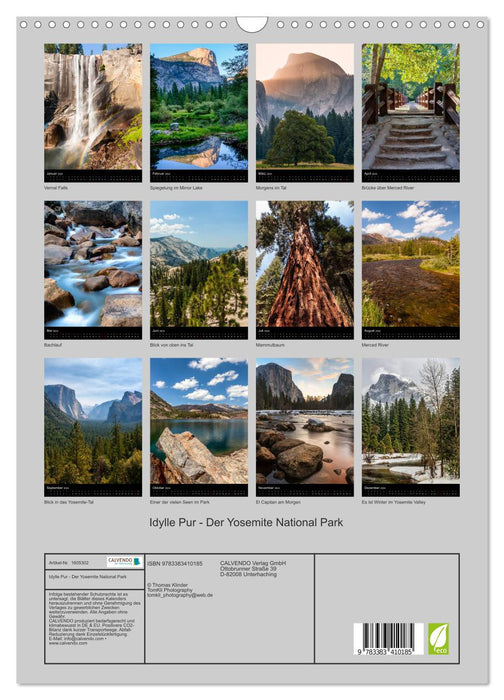 Pure idyll - The Yosemite National Park (CALVENDO wall calendar 2024) 