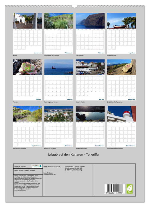 Holidays in the Canary Islands - Tenerife (CALVENDO Premium Wall Calendar 2024) 