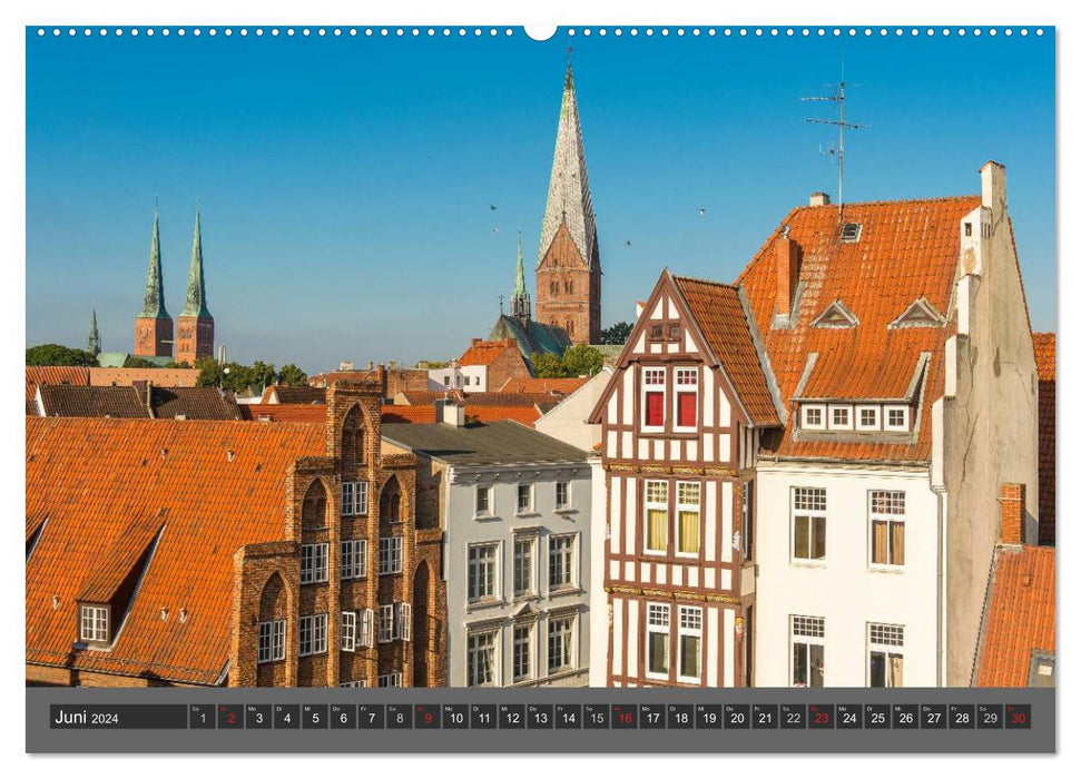 La ville hanséatique de Lübeck (calendrier mural CALVENDO 2024) 