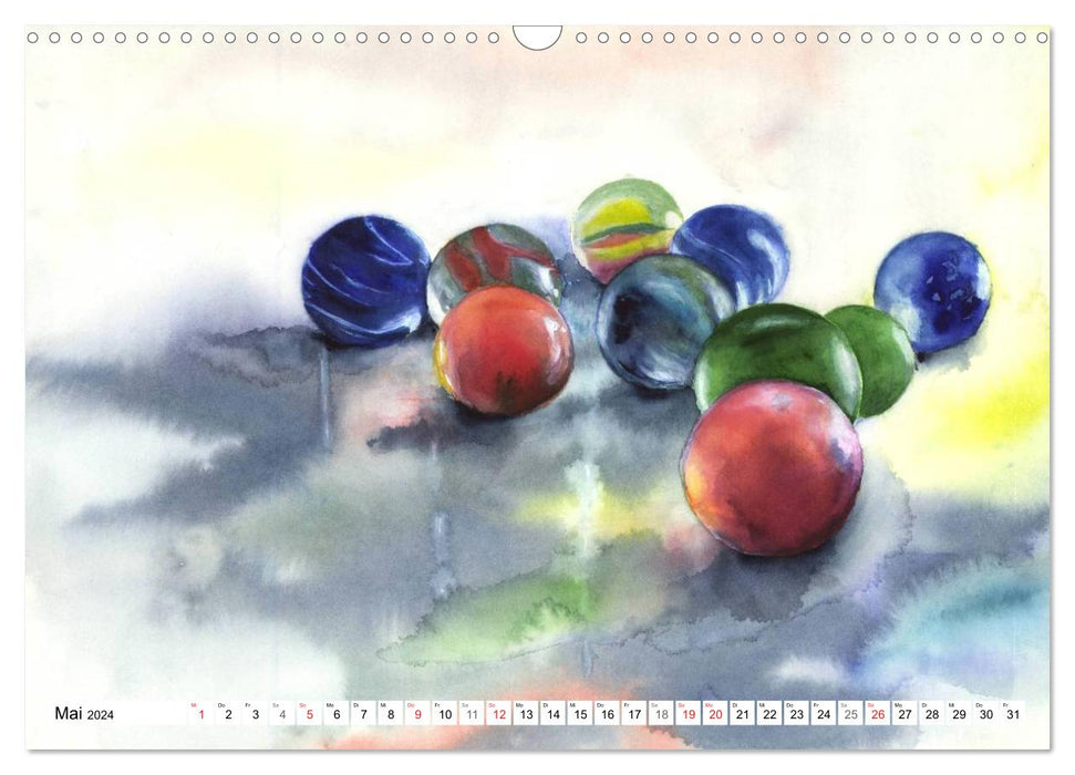 Still life watercolors (CALVENDO wall calendar 2024) 
