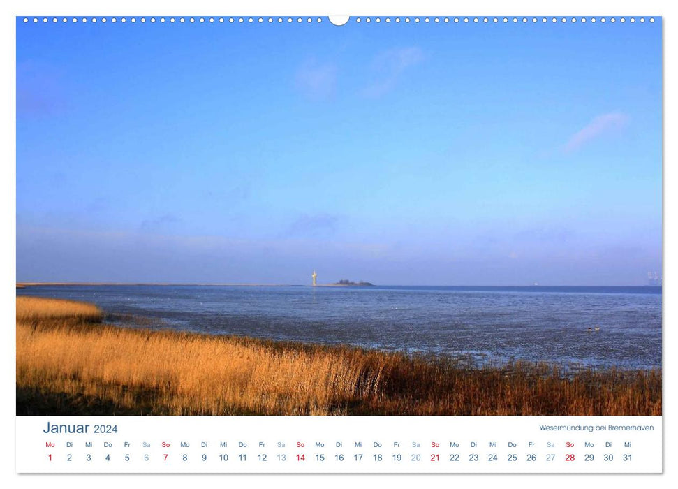 Ebbe und Watt 2024. Impressionen von der Nordseeküste (CALVENDO Premium Wandkalender 2024)
