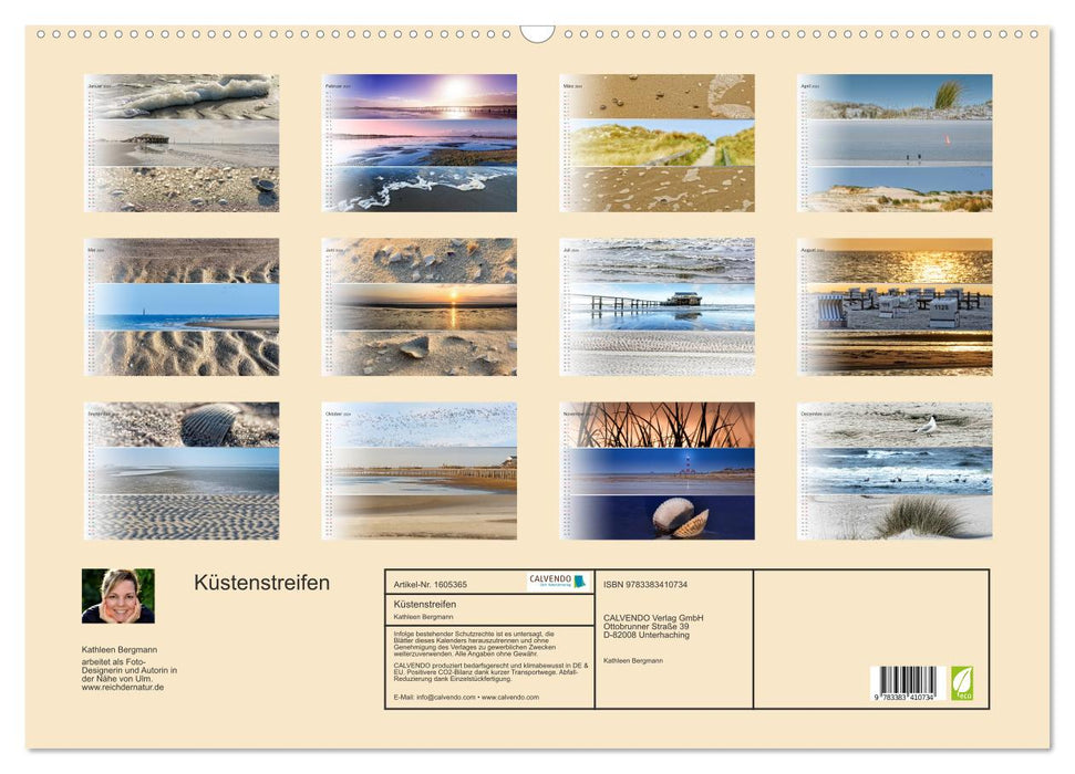 Küstenstreifen an der Nordsee (CALVENDO Wandkalender 2024)