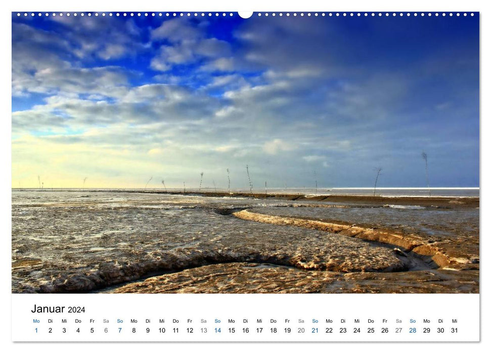 Station balnéaire de la mer du Nord de Wremen - impressions de plage (calendrier mural CALVENDO 2024) 