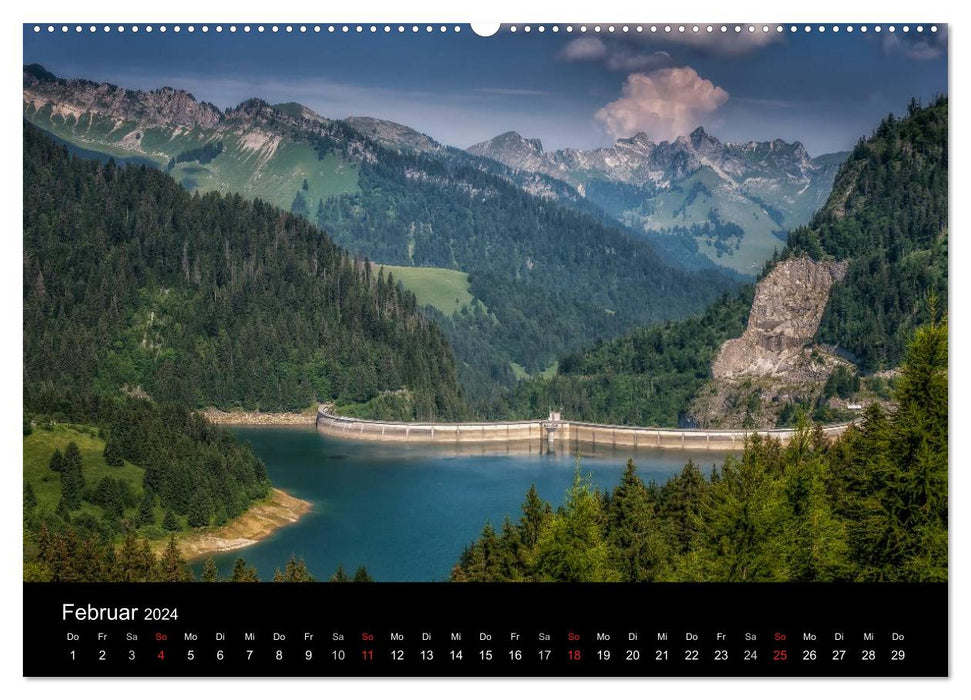 Die Landschaften der Schweizer Alpen (CALVENDO Premium Wandkalender 2024)