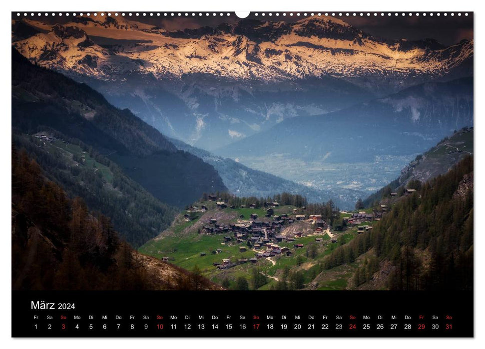 Die Landschaften der Schweizer Alpen (CALVENDO Premium Wandkalender 2024)