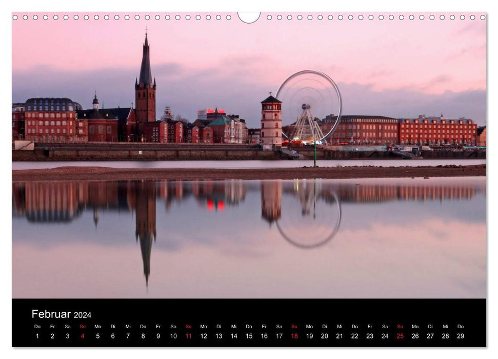 Düsseldorf Abendstimmungen und Nachtansichten (CALVENDO Wandkalender 2024)