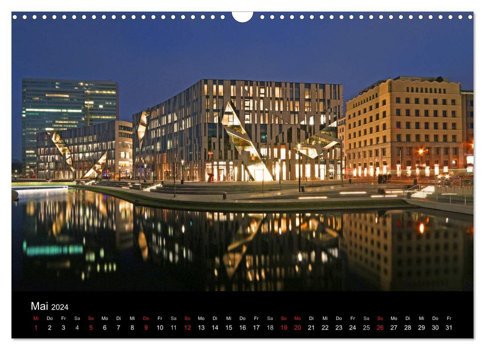 Düsseldorf Abendstimmungen und Nachtansichten (CALVENDO Wandkalender 2024)