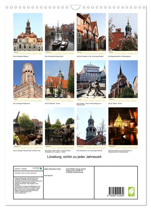 Lüneburg, schön zu jeder Jahreszeit (CALVENDO Wandkalender 2024)