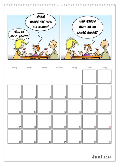 Trumix Cartoons - Sayings Knocker (CALVENDO Wall Calendar 2024) 