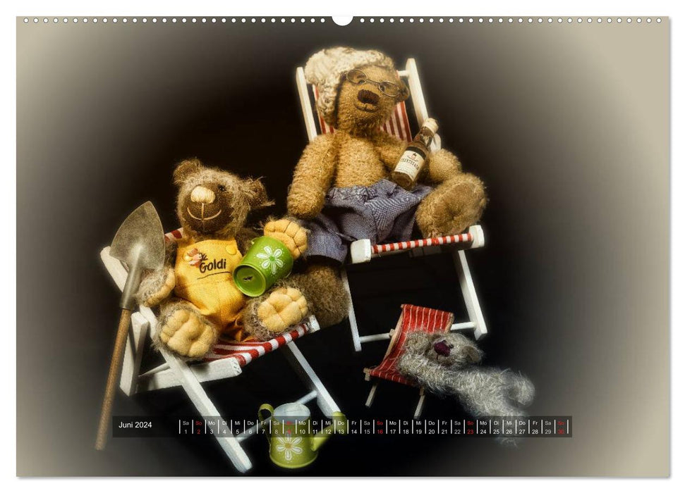 Les ours en peluche sont en liberté (Calendrier mural CALVENDO Premium 2024) 