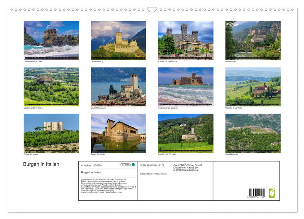 Castles in Italy (CALVENDO wall calendar 2024) 