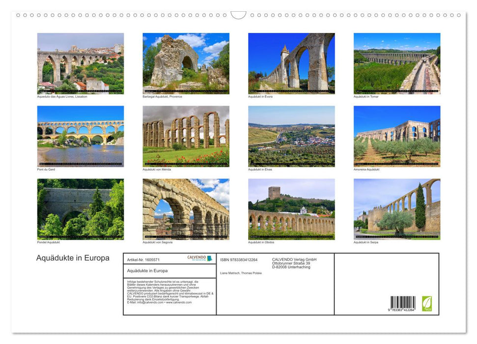 Aqueducts in Europe (CALVENDO wall calendar 2024) 