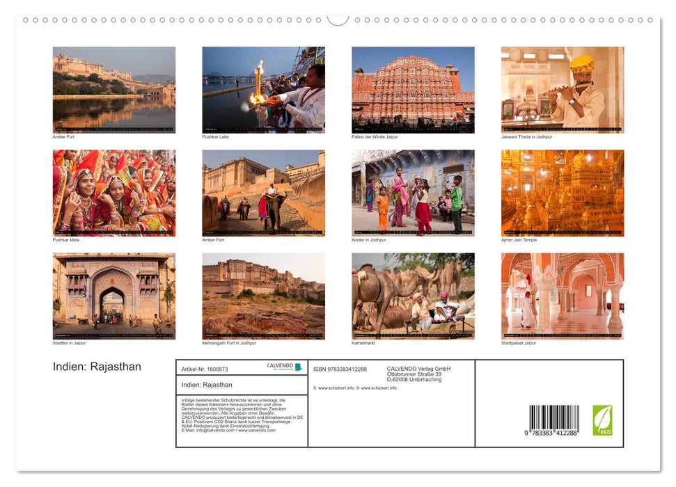 India - Rajasthan (CALVENDO Premium Wall Calendar 2024) 