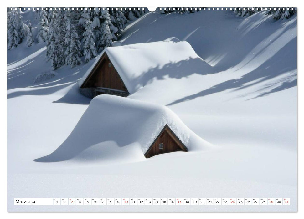 Winter fairy tale landscapes in the snow (CALVENDO wall calendar 2024) 