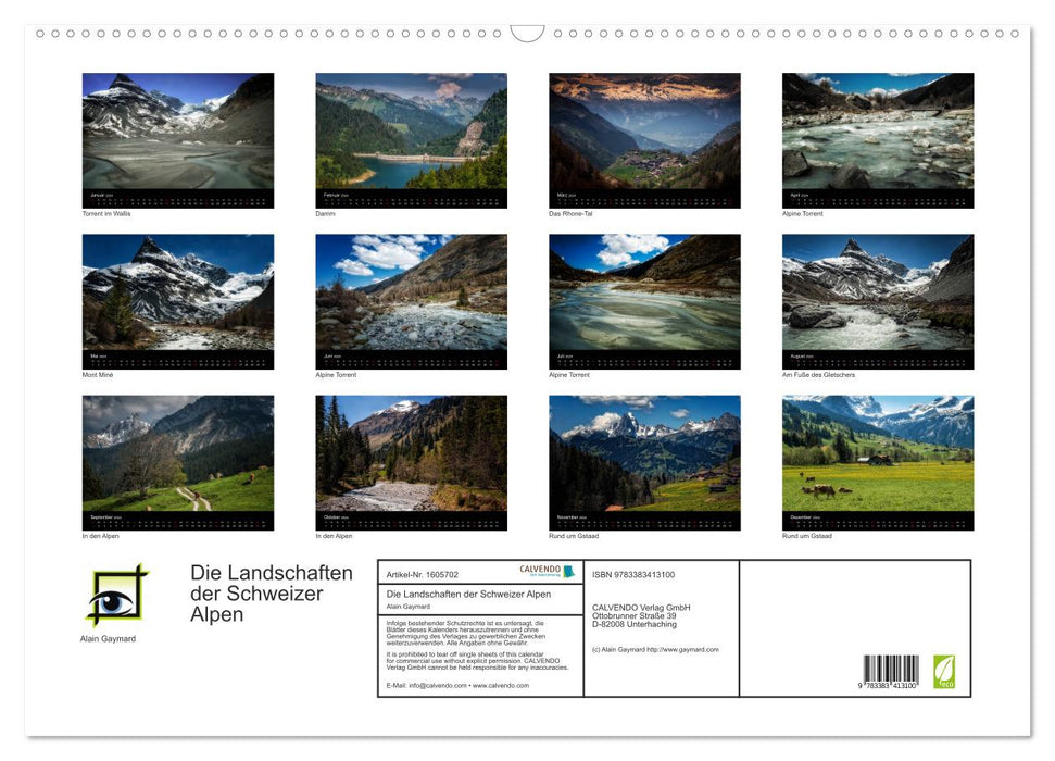 The landscapes of the Swiss Alps (CALVENDO wall calendar 2024) 