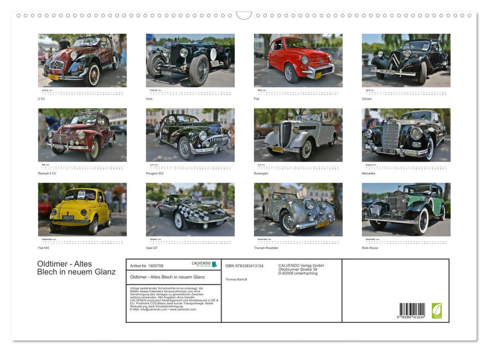 Vintage cars - old sheet metal in new splendor (CALVENDO wall calendar 2024) 