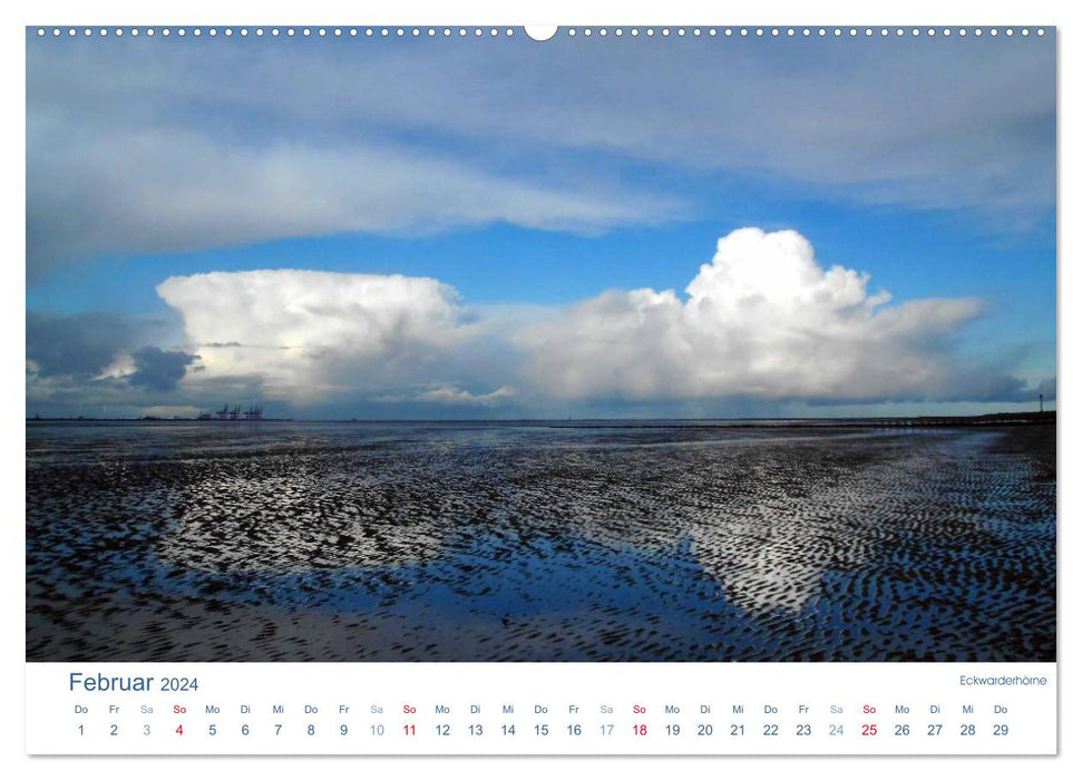 Ebbe und Watt 2024. Impressionen von der Nordseeküste (CALVENDO Wandkalender 2024)