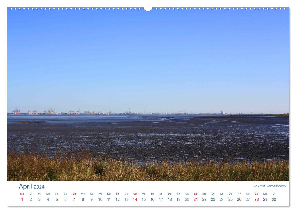 Low tide and mudflats 2024. Impressions from the North Sea coast (CALVENDO wall calendar 2024) 