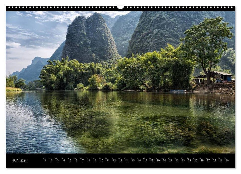 CHINE - Montagnes Magiques sur la Rivière du Dragon (Calvendo Premium Wall Calendar 2024) 