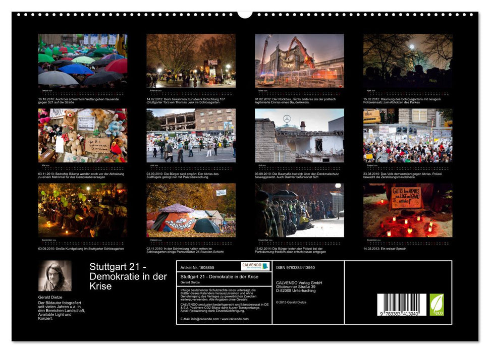 Stuttgart 21 - Democracy in Crisis (CALVENDO Premium Wall Calendar 2024) 