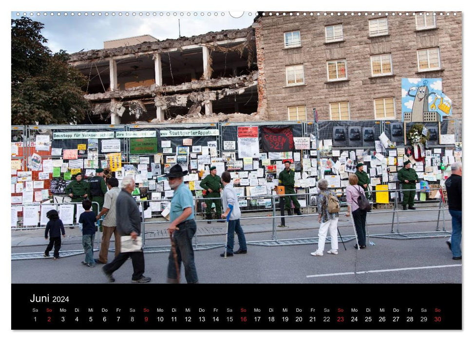 Stuttgart 21 - Democracy in Crisis (CALVENDO Premium Wall Calendar 2024) 