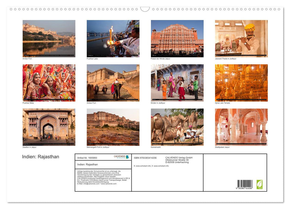 Indien - Rajasthan (CALVENDO Wandkalender 2024)