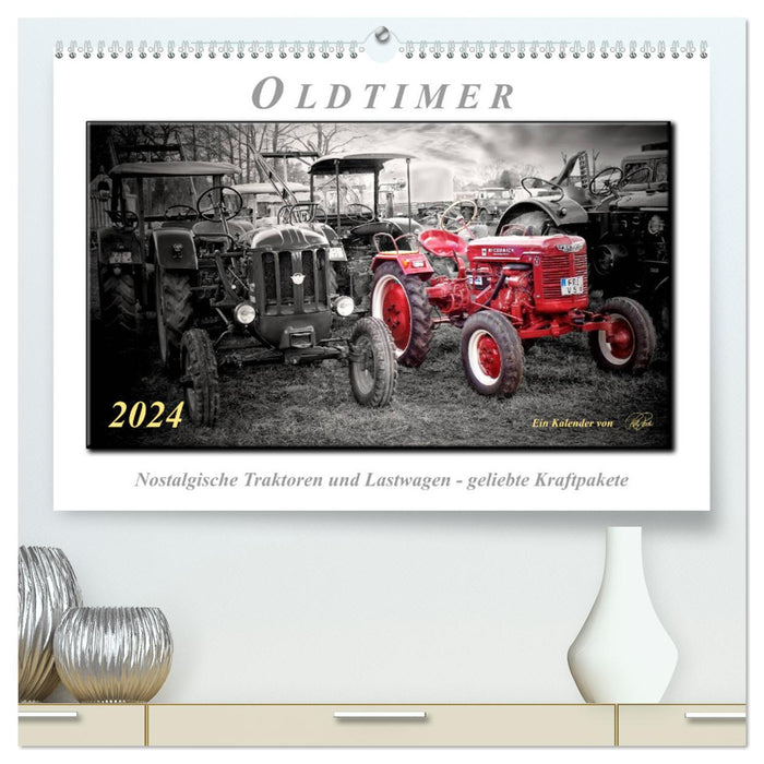 Vintage cars - nostalgic tractors and trucks (CALVENDO Premium Wall Calendar 2024) 