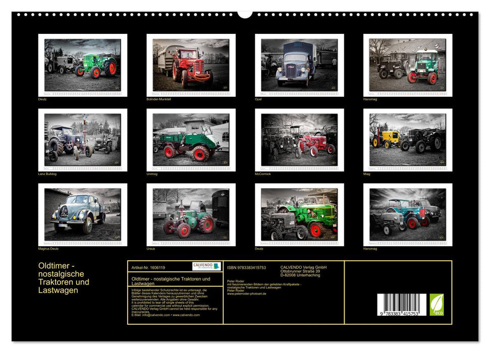 Vintage cars - nostalgic tractors and trucks (CALVENDO Premium Wall Calendar 2024) 