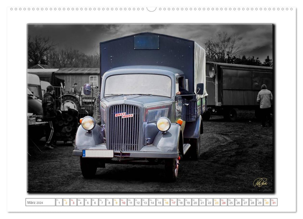 Oldtimer - nostalgische Traktoren und Lastwagen (CALVENDO Premium Wandkalender 2024)