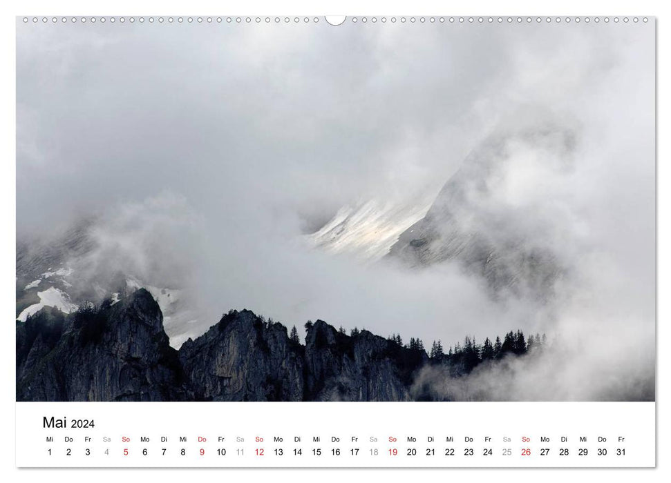 Paysages mystiques des montagnes suisses - moments dans la nature (calendrier mural CALVENDO 2024) 