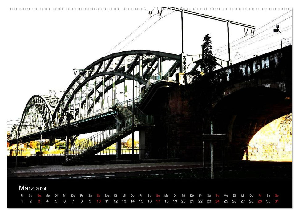 Cologne Bridges (CALVENDO Premium Wall Calendar 2024) 