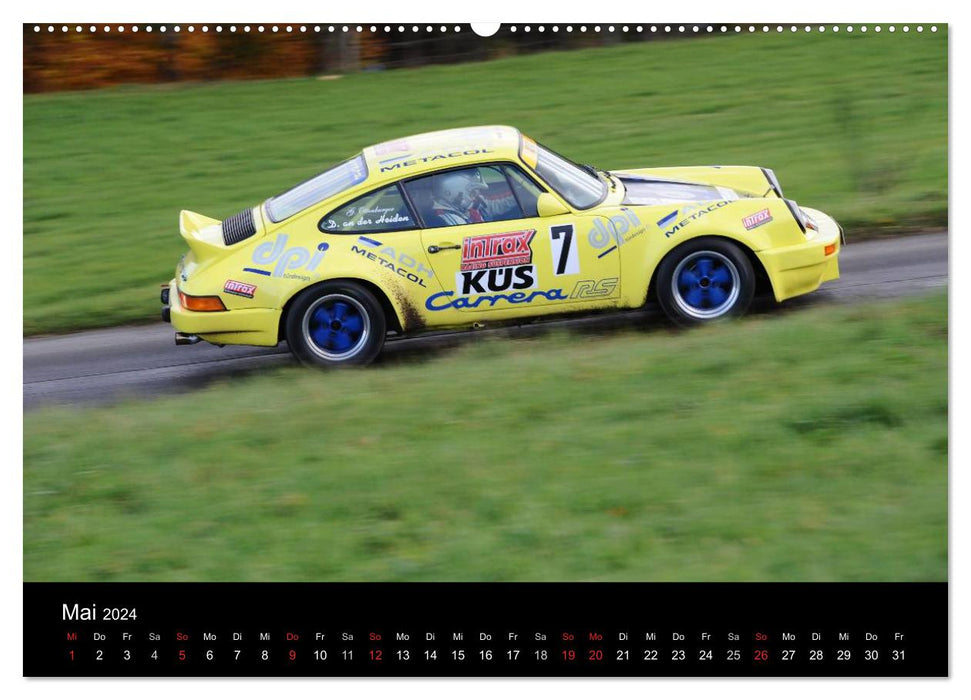 Course de côte et rallye en Porsche (Calendrier mural CALVENDO Premium 2024) 