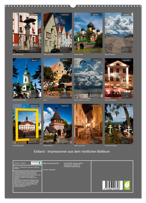 Estonie - Impressions des pays baltes du nord (Calvendo Premium Wall Calendar 2024) 