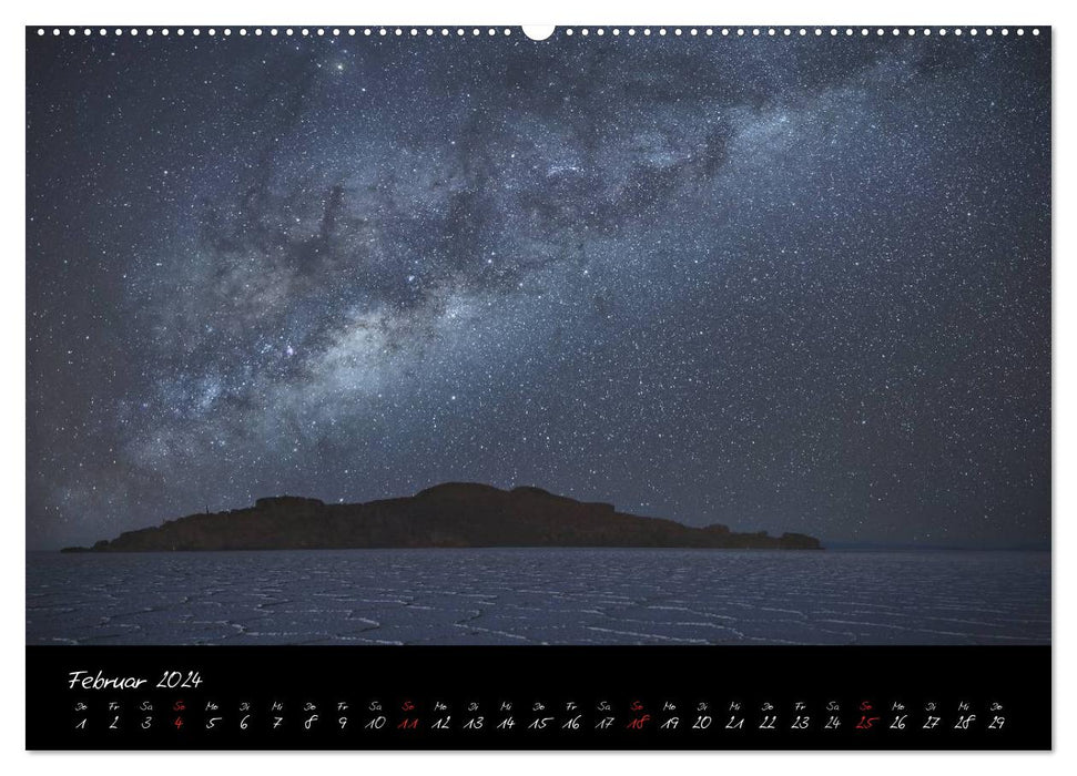 Fascination pour la Voie Lactée - un voyage vers les paysages nocturnes de notre terre (Calendrier mural CALVENDO Premium 2024) 