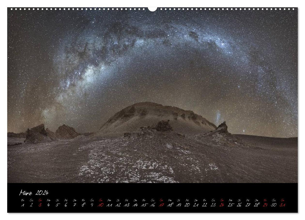 Fascination pour la Voie Lactée - un voyage vers les paysages nocturnes de notre terre (Calendrier mural CALVENDO Premium 2024) 