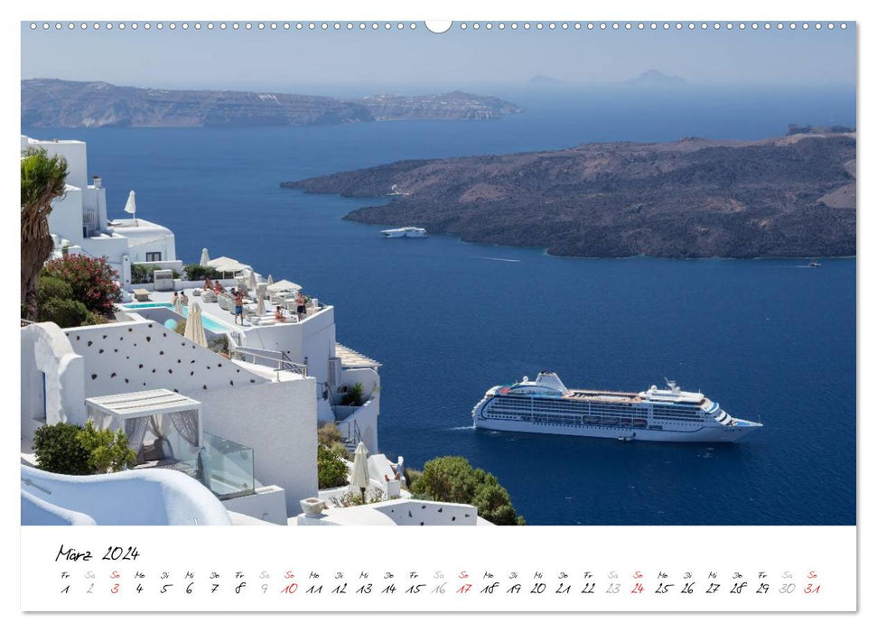 Santorini - Fotogene Schönheit (CALVENDO Premium Wandkalender 2024)
