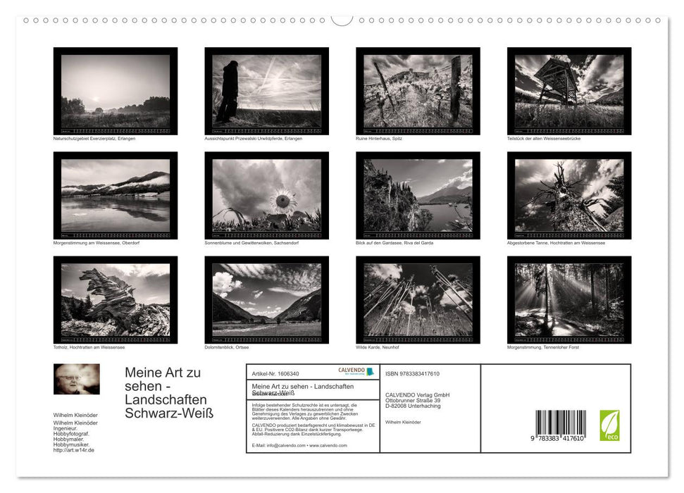Meine Art zu sehen - Landschaften Schwarz-Weiß (CALVENDO Premium Wandkalender 2024)