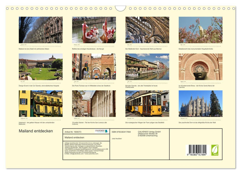 Discover Milan (CALVENDO wall calendar 2024) 