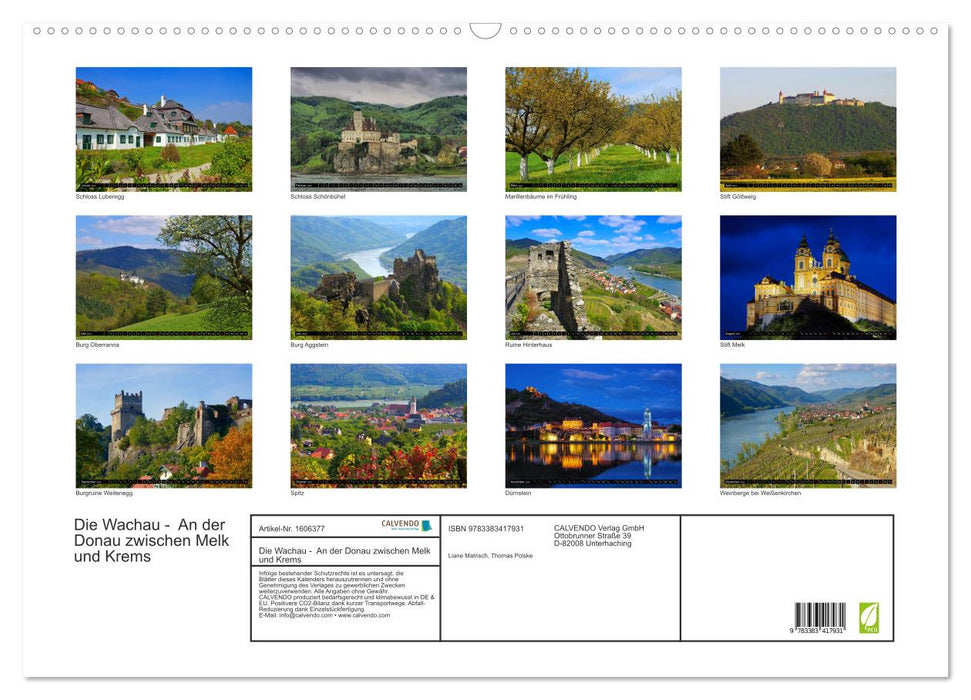 The Wachau - On the Danube between Melk and Krems (CALVENDO wall calendar 2024) 