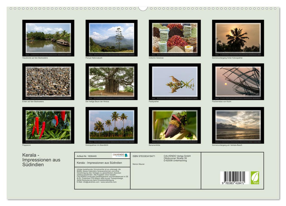 Kerala - Impressions from South India (CALVENDO Premium Wall Calendar 2024) 