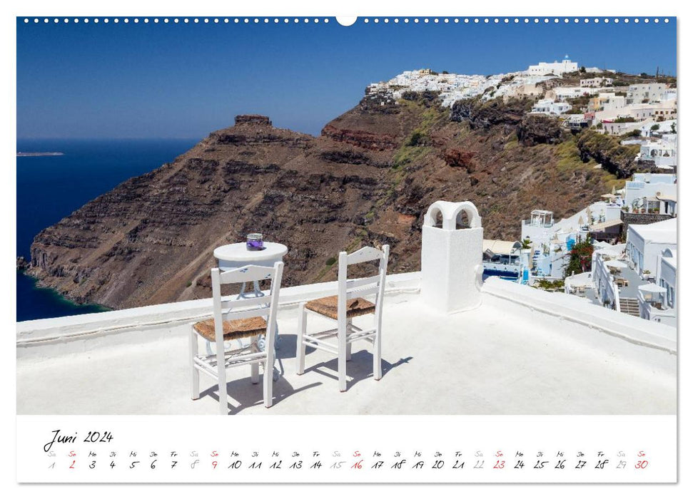 Santorini - Fotogene Schönheit (CALVENDO Wandkalender 2024)