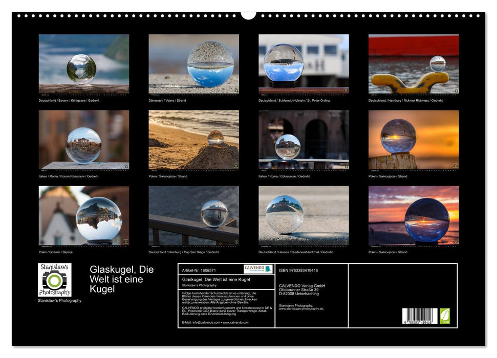 Glass ball, The world is a ball (CALVENDO wall calendar 2024) 